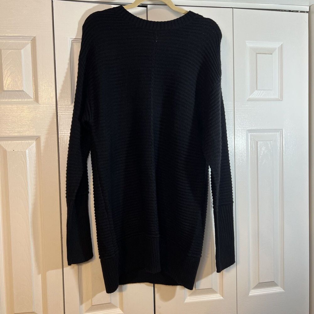 NINE WEST Women's Large Sweater‎ Dress Long Sleeve Knee Length Black EUC